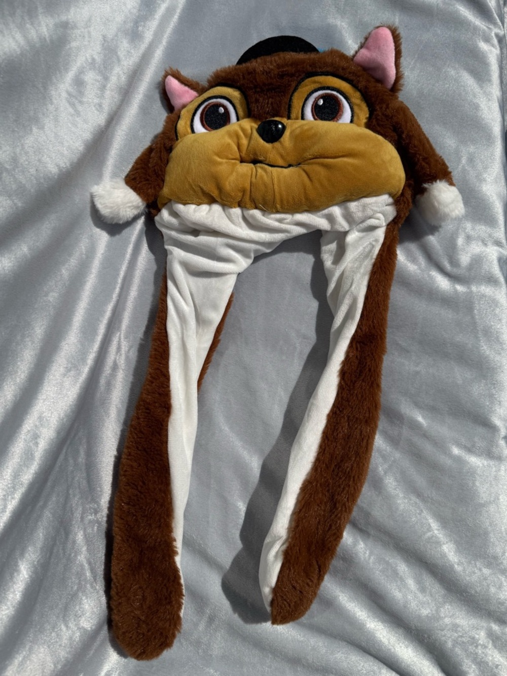 Brown Plush Animal Hat with Long Ear Flaps